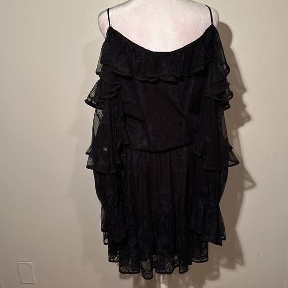 ALEXIS Magna Organza Tiered Dark Blue Dress SIZE L. - Picture 5 of 9